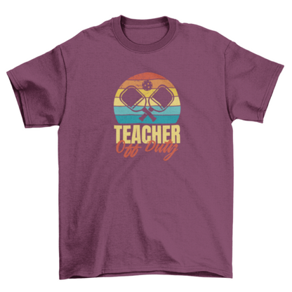 Pickleball teacher retro t-shirt